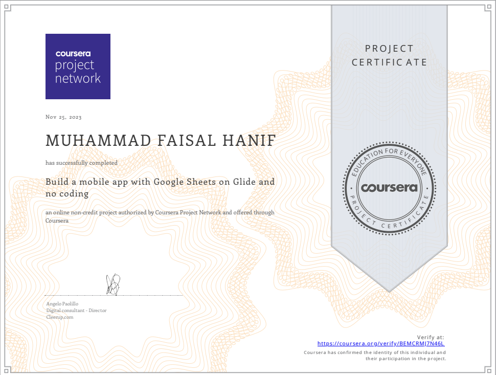 React Native Mobile Certificate